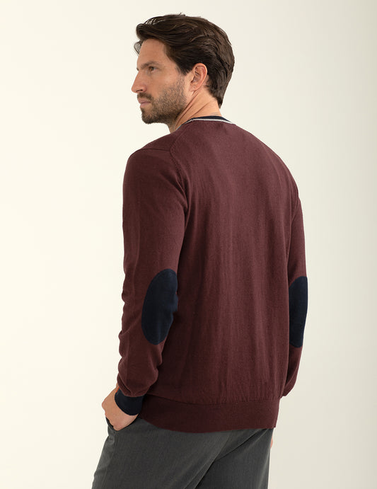Maglia girocollo con logo ricamato in contrasto - back - 002