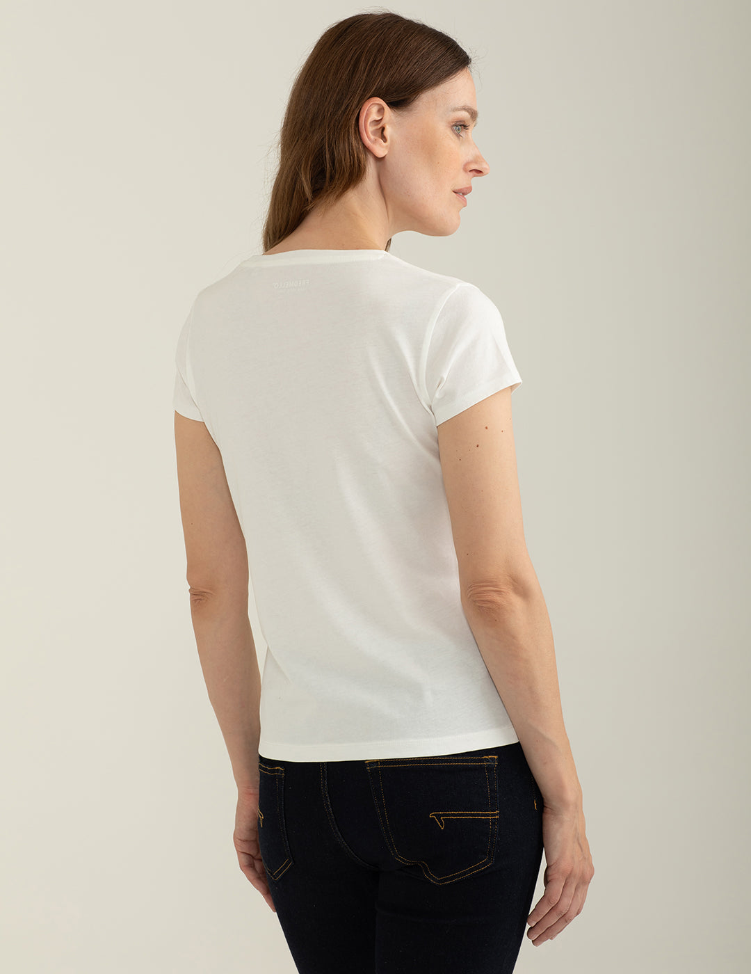 T-shirt girocollo a manica corta donna off white fw24w06tg cc-a0002 T-shirt girocollo a manica corta