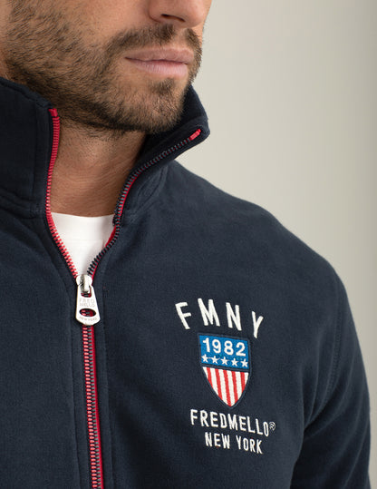 Felpa full-zip con collo alto
