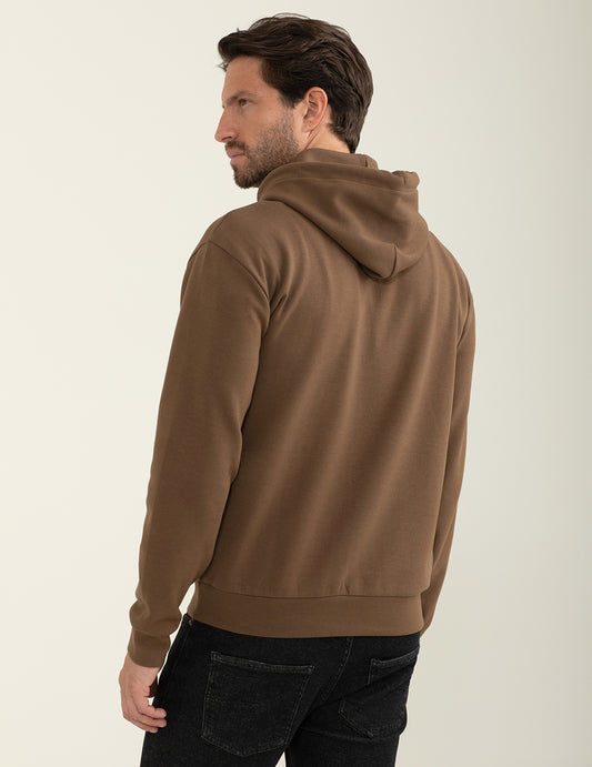 Felpa in interlock con cappuccio - back - 002