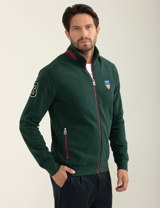 Felpa full-zip con collo alto uomo forest fm24w22fz cc-a0806