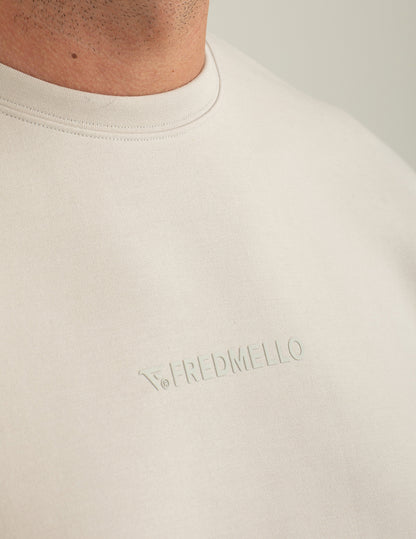 Felpa in interlock girocollo