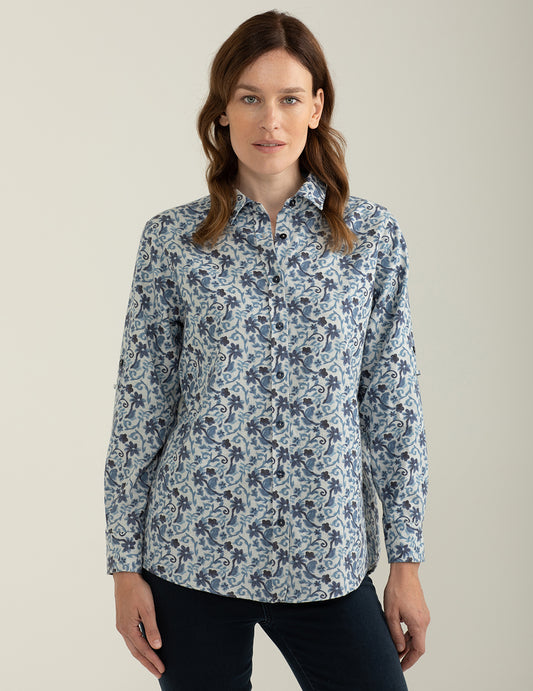 Camicia in flanella stampata all-over donna blue fw24w05cs cc-a0601