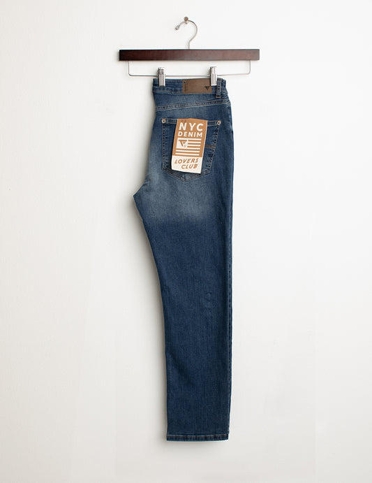 Pantalone in denim stretch - back - 002