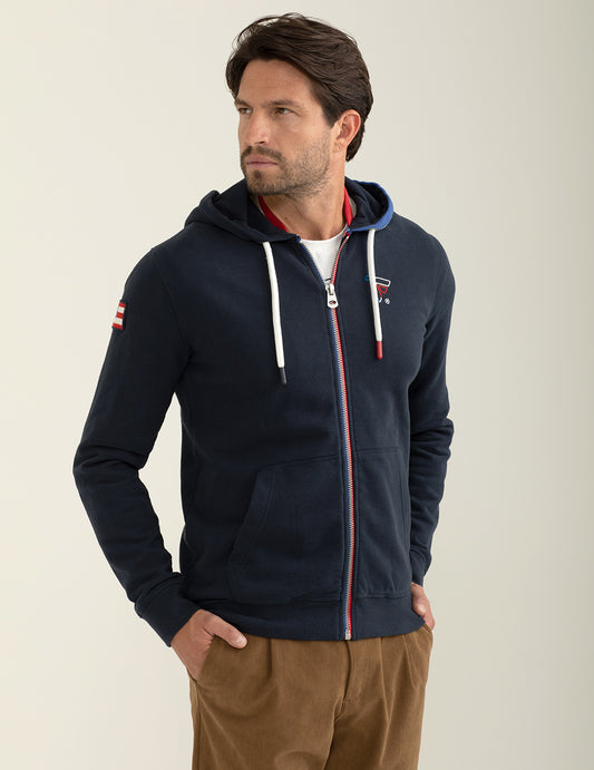 Felpa full-zip con cappuccio a manica lunga - back - 002