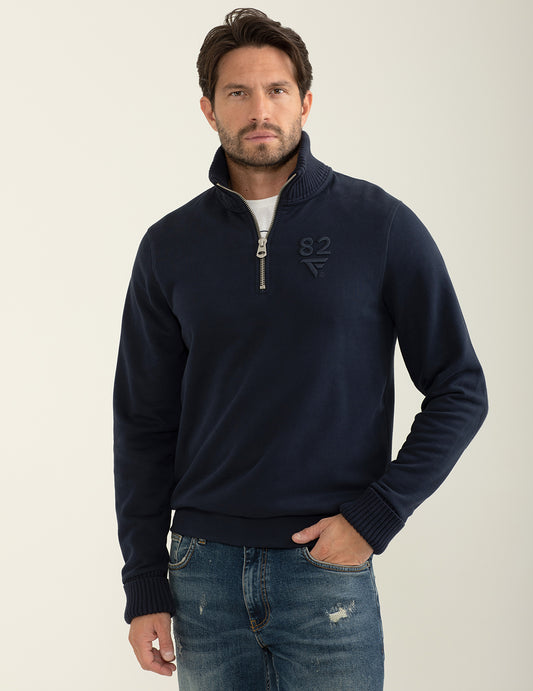 Felpa semi-aperta a manica lunga uomo blue fm24w30fm cc-a0601