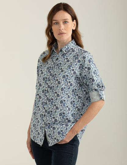 Camicia in flanella stampata all-over