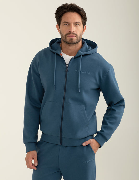 Felpa in interlock full-zip con cappuccio uomo avio fm24w25fz cc-a0602