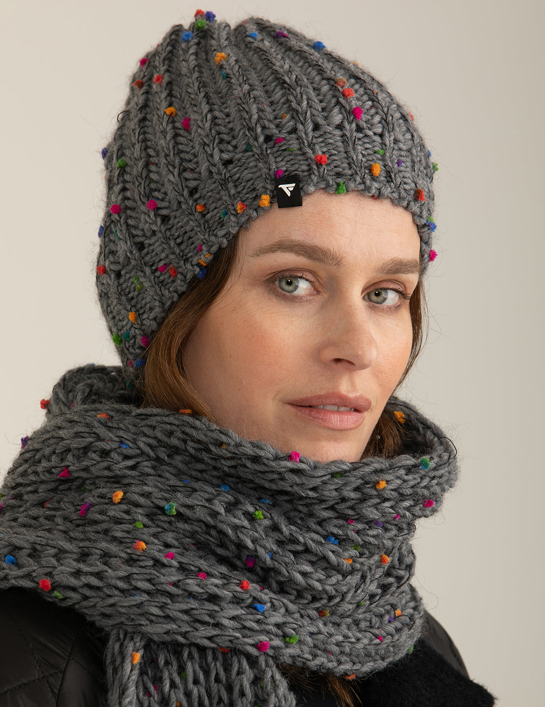 Beany in maglia donna gray fw24w06hm cc-a0902 Beany in maglia