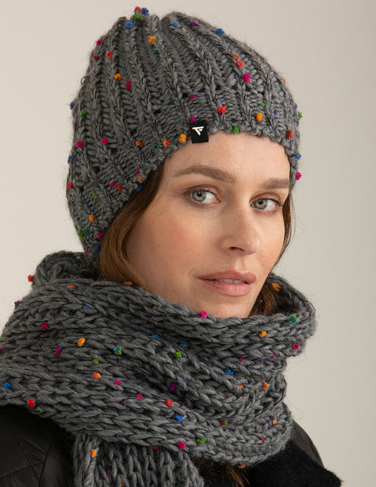 Knitted beany woman gray fw24w06hm cc-a0902 Knitted beany