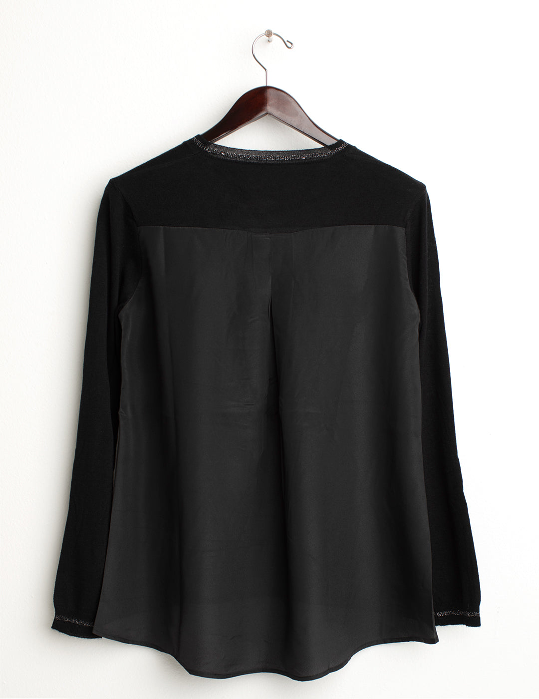 Maglia girocollo a manica lunga donna black fw24w02mg cc-a0951 Maglia girocollo a manica lunga