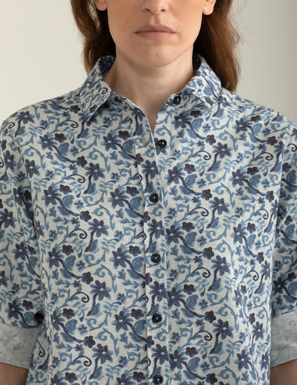Camicia in flanella stampata all-over