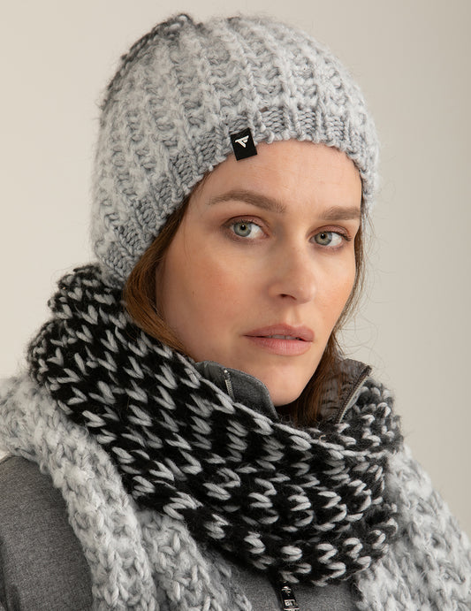 Beany in degradé knit woman gray fw24w04hm cc-a0902 Beany in degradé knit