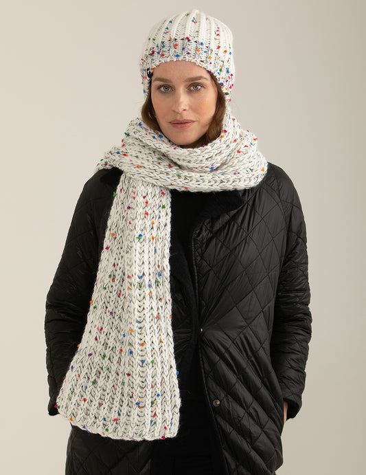 Knitted scarf woman white fw24w05zm cc-a0001 Knitted scarf