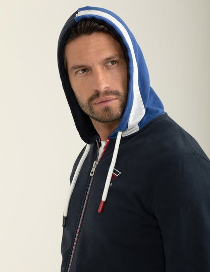 Felpa full-zip con cappuccio a manica lunga