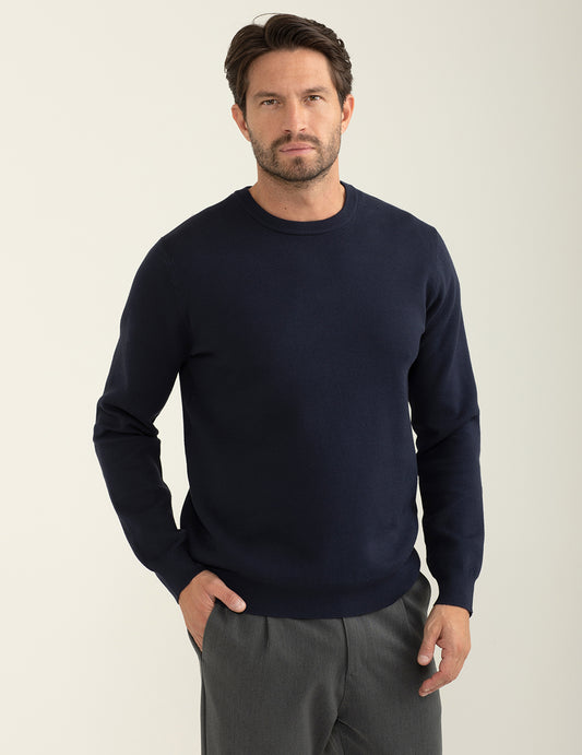 Maglia girocollo vanisé a punti uomo dark blue fm24w25mg cc-a1201