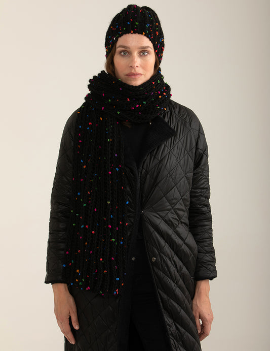 Knitted scarf woman black fw24w05zm cc-a0951 Knitted scarf