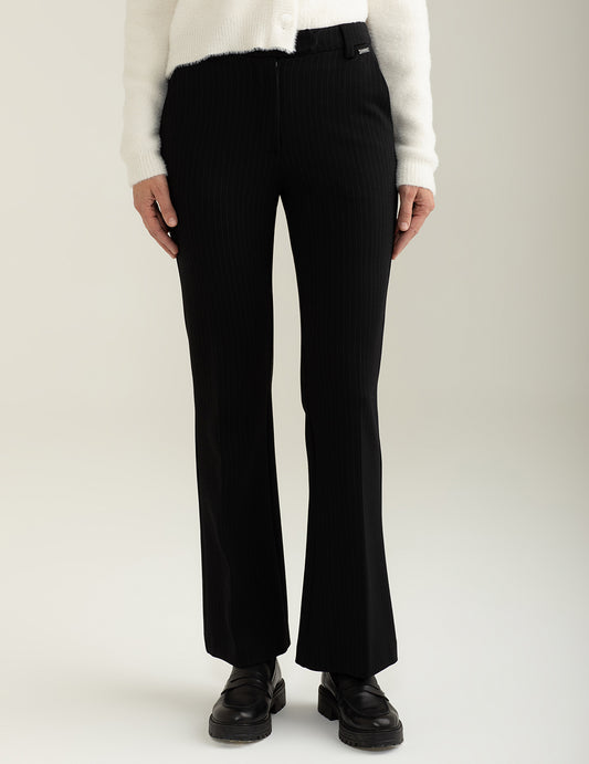 Pantalone in tinto-filo gessato bi-stretch donna black fw24w29pt cc-a0951