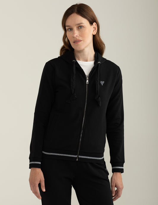 Felpa a manica lunga bi-strech donna black fw24w31fz cc-a0951