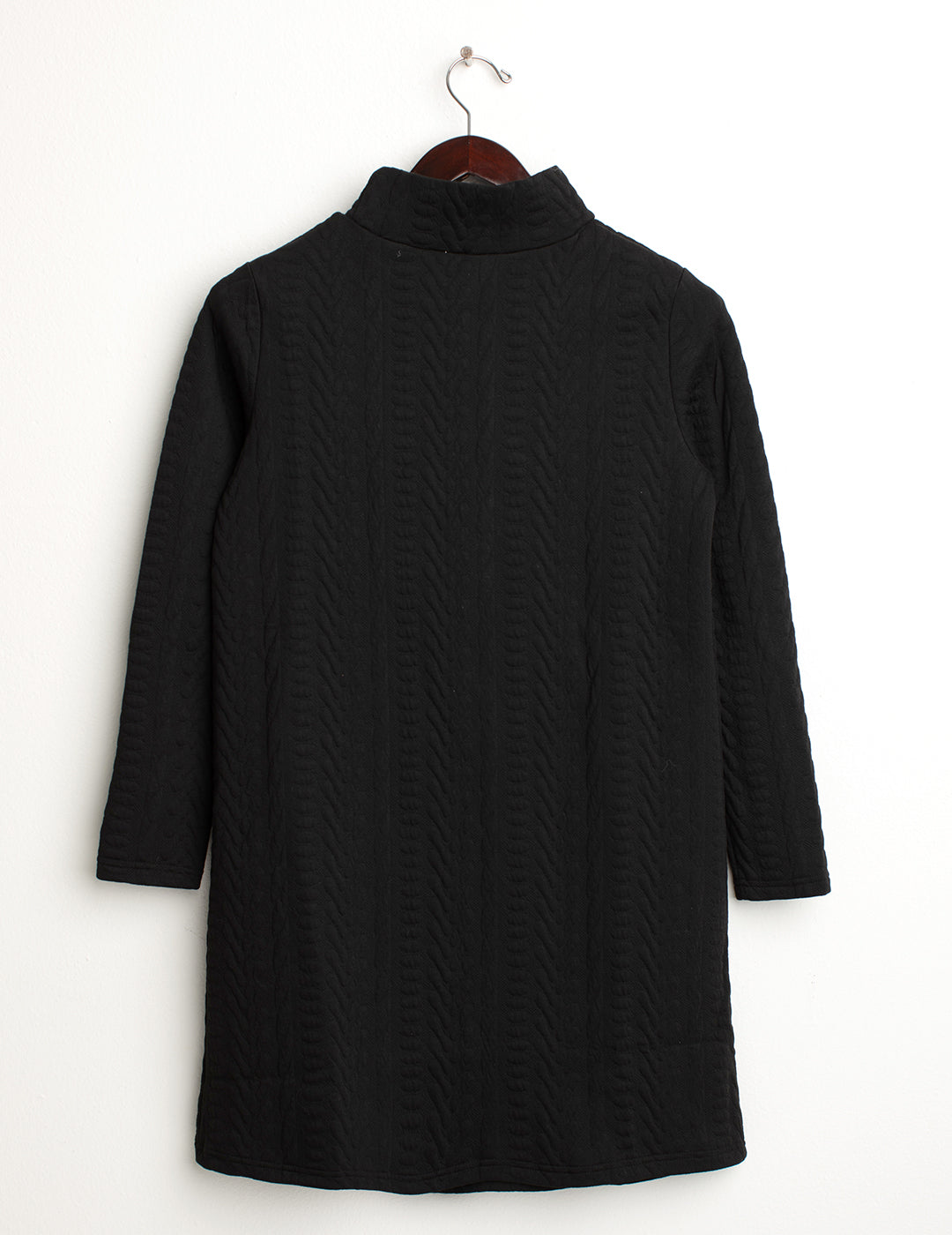 Abito in felpa con collo a lupetto donna black fw24w03af cc-a0951 Abito in felpa con collo a lupetto
