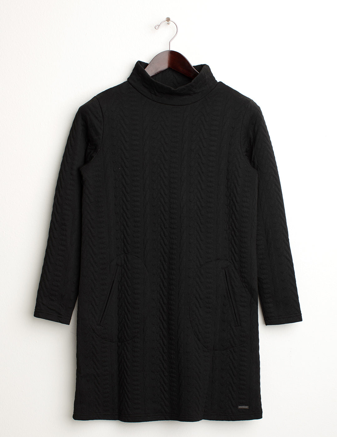 Abito in felpa con collo a lupetto donna black fw24w03af cc-a0951 Abito in felpa con collo a lupetto