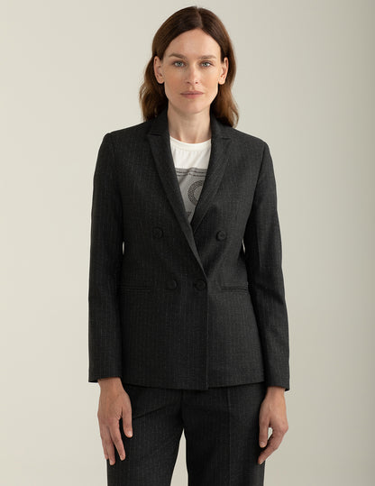 Blazer doppiopetto in tessuto gessato