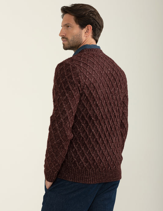 Maglia girocollo jacquard a punto rovescio - back - 002