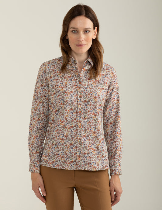 Camicia in flanella stampata all-over donna beige fw24w03cs cc-a0101
