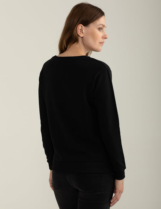 Felpa girocollo realizzata in bi-stretch - back - 002