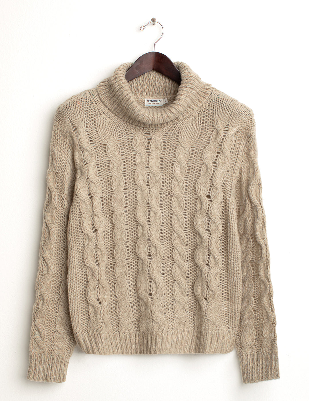 Maglia dolcevita a manica lunga donna beige fw24w39md cc-a0101 Maglia dolcevita a manica lunga