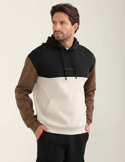 Felpa in interlock con cappuccio
