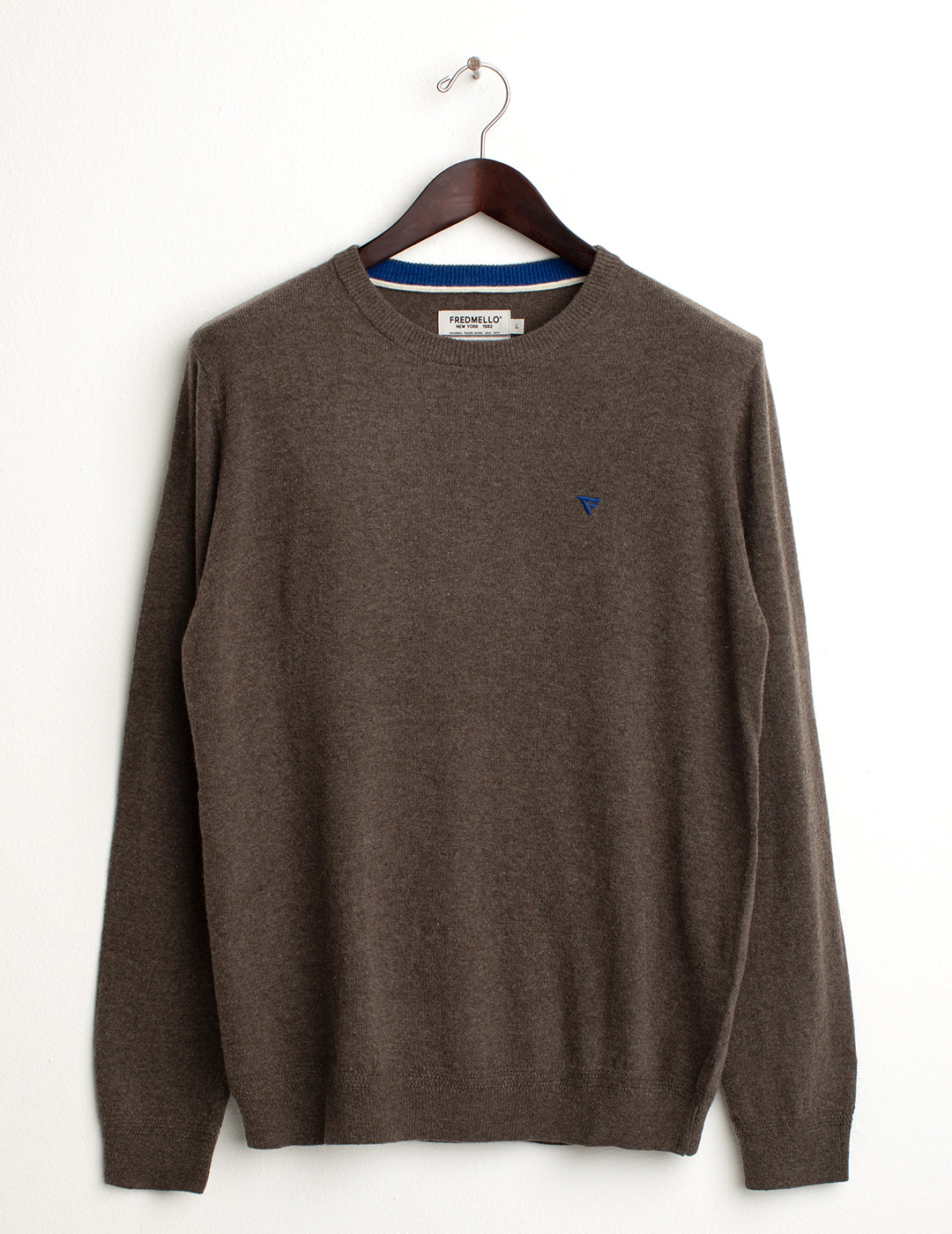 Maglia girocollo a maniche lunghe uomo mud melange fm24w31mg cc-a0108 Maglia girocollo a maniche lunghe
