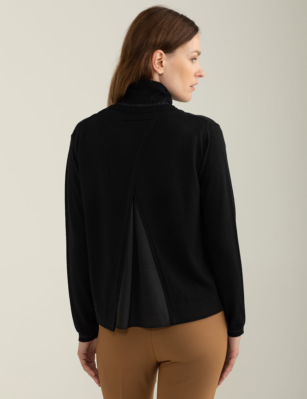 Maglia dolcevita a manica lunga donna black fw24w03md cc-a0951 Maglia dolcevita a manica lunga