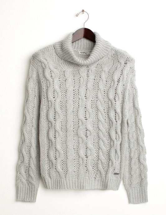 Long sleeve turtleneck sweater woman gray fw24w39md cc-a0902 Long sleeve turtleneck sweater