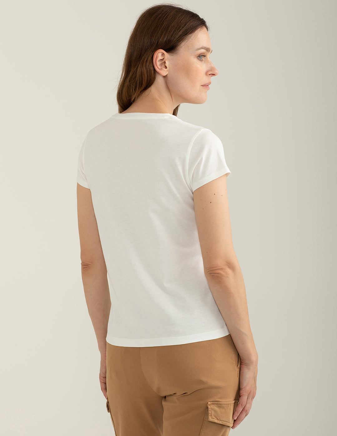 T-shirt girocollo a manica corta donna off white fw24w05tg cc-a0002 T-shirt girocollo a manica corta