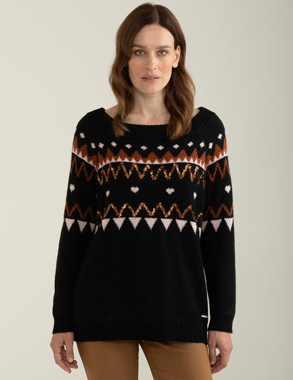 Maglia girocollo a manica lunga