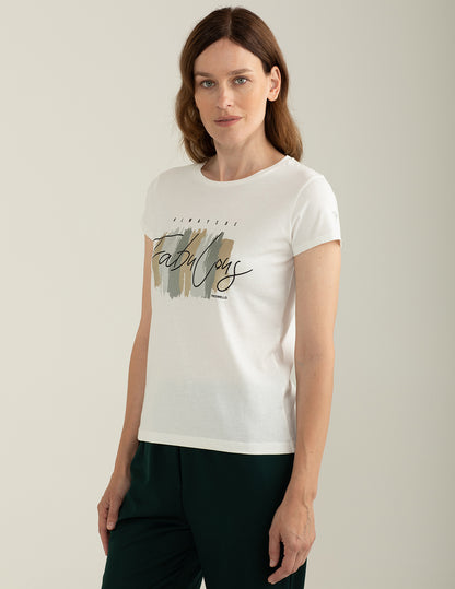 T-shirt girocollo in morbido jersey di cotone