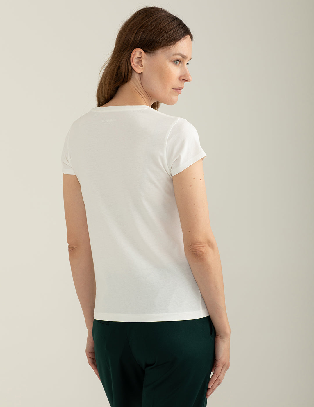T-shirt girocollo in morbido jersey di cotone donna off white fw24w03tg cc-a0002 T-shirt girocollo in morbido jersey di cotone