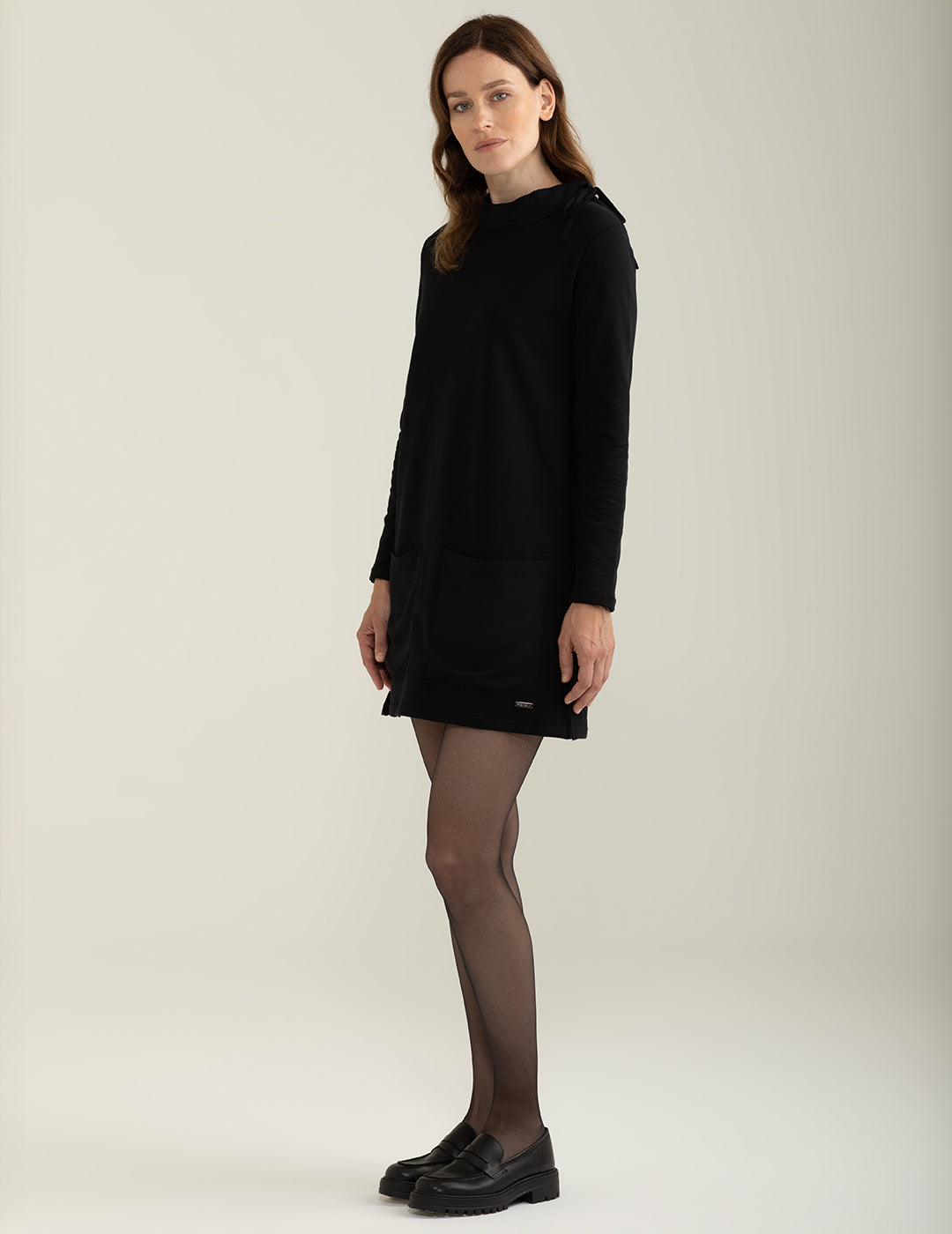 Aito in felpa bi-strech donna black fw24w04af cc-a0951 Aito in felpa bi-strech