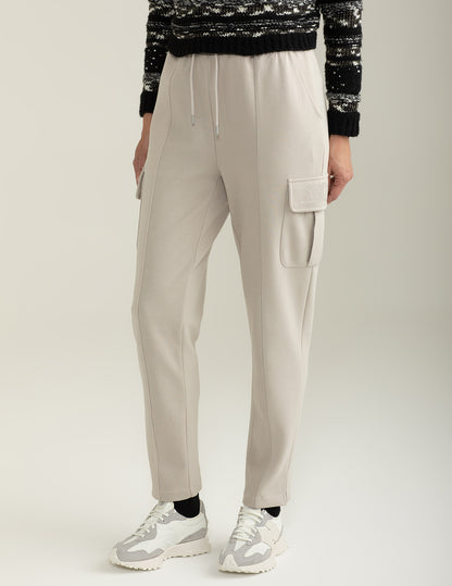 Pantalone in felpa interlock tasconato