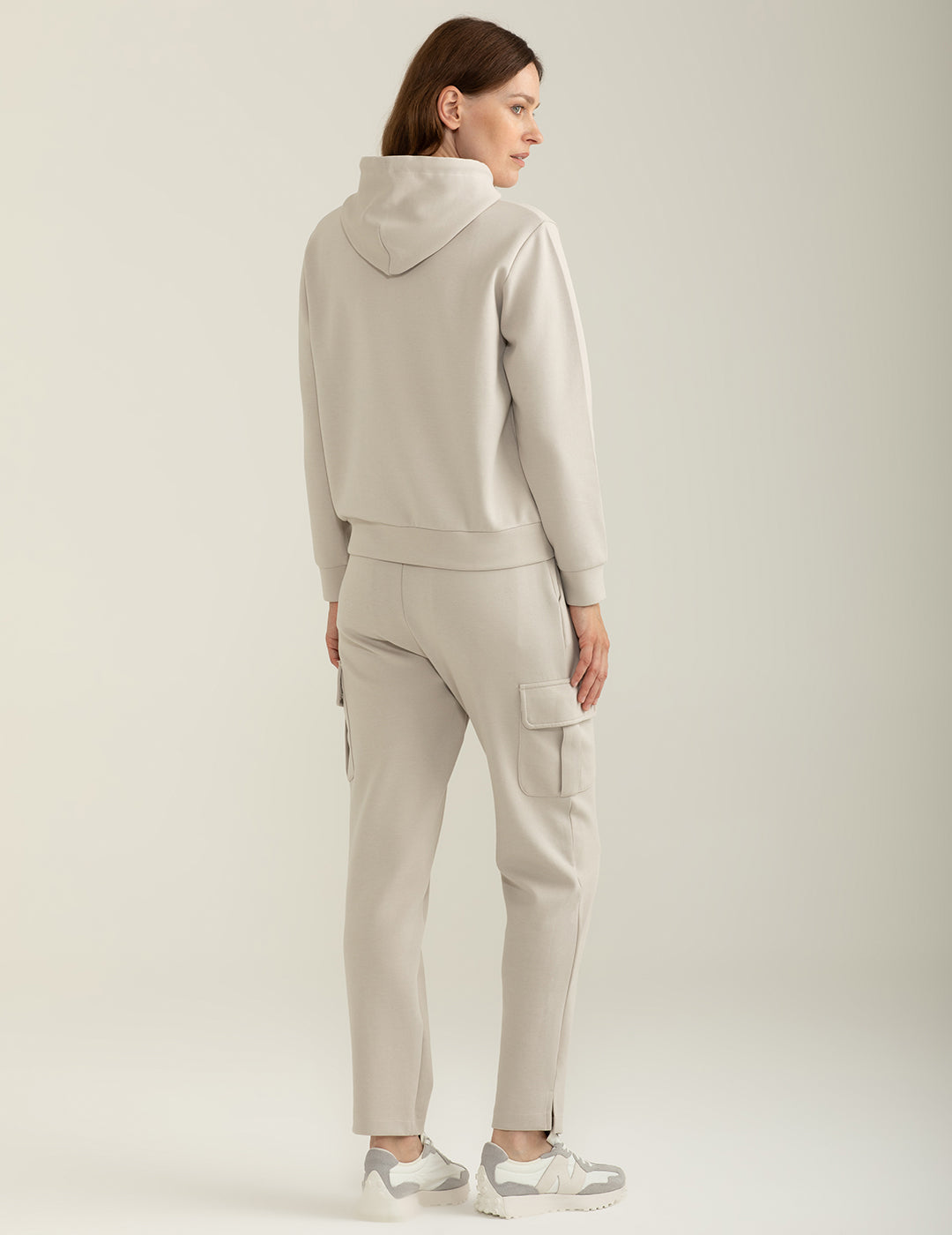 Pantalone in felpa interlock tasconato donna ice fw24w04pf cc-a0005 Pantalone in felpa interlock tasconato