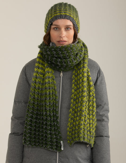 Knitted scarf woman green fw24w03zm cc-a0801 Knitted scarf