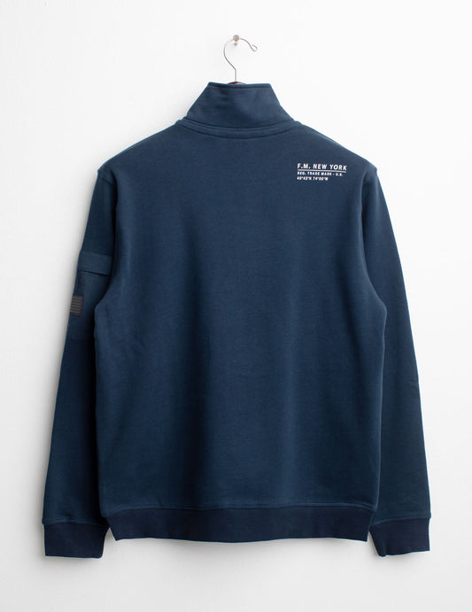 ALT03Full Zip Sweatshirt Stand-Up Collar man blue fm25s07fz cc-a0601 Full Zip Sweatshirt Stand-Up Collar
