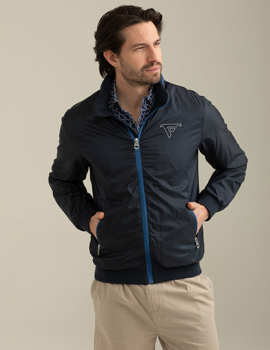 Giacca Antivento in Nylon Ripstop uomo blue fm25s07ku cc-a0601 Giacca Antivento in Nylon Ripstop