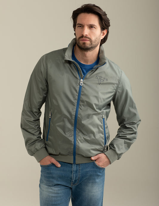 Giacca Antivento in Nylon Ripstop uomo steel fm25s07ku cc-a0921 Giacca Antivento in Nylon Ripstop