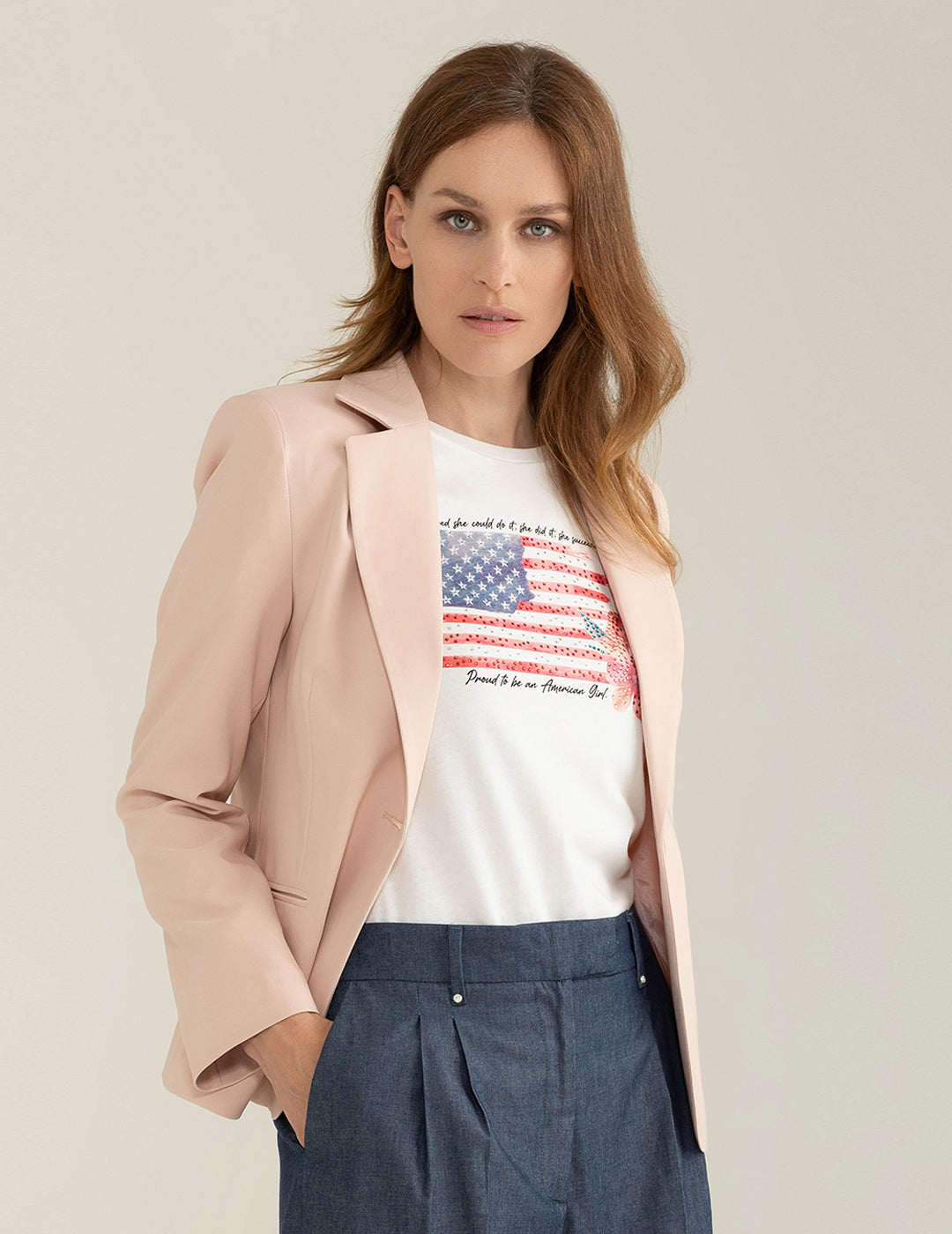 Blazer Monopetto in Tessuto Bi-Stretch donna nude fw25s05bu cc-a0404 Blazer Monopetto in Tessuto Bi-Stretch
