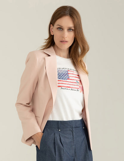 Blazer Monopetto in Tessuto Bi-Stretch