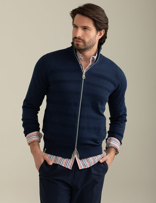 Full Zip Long Sleeve Jersey man blue fm25s07mz cc-a0601 Full Zip Long Sleeve Jersey