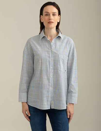 Camicia Manica Lunga in Cotone Fiammato Tintofilo