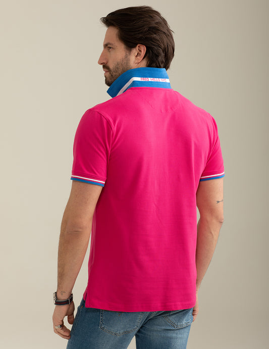 ALT03Short Sleeve Piquet Stretch Polo Shirt man fucsia fm25s01qu cc-a0408 Short Sleeve Piquet Stretch Polo Shirt